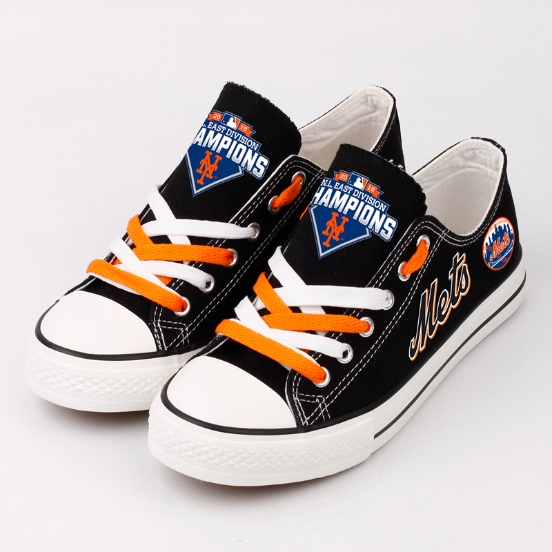 Women and Youth MLB New York Mets 2018 Champions Repeat Print Low Top Sneakers